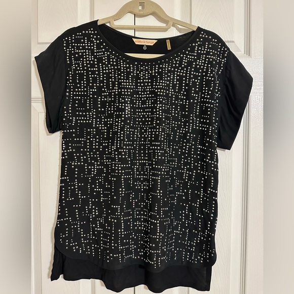 Rebecca Taylor Tops - Rebecca Taylor Black Beaded Silk/Cotton Top